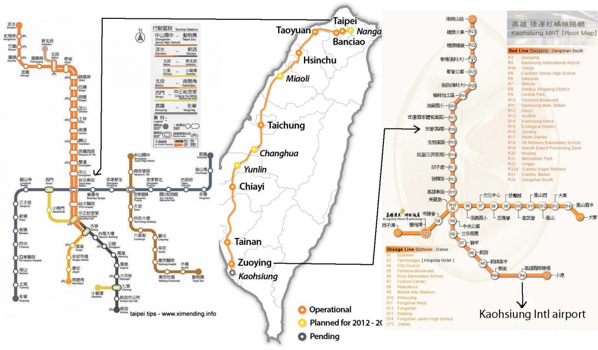 karte, Taipei ātrgaitas dzelzceļa stacijas
