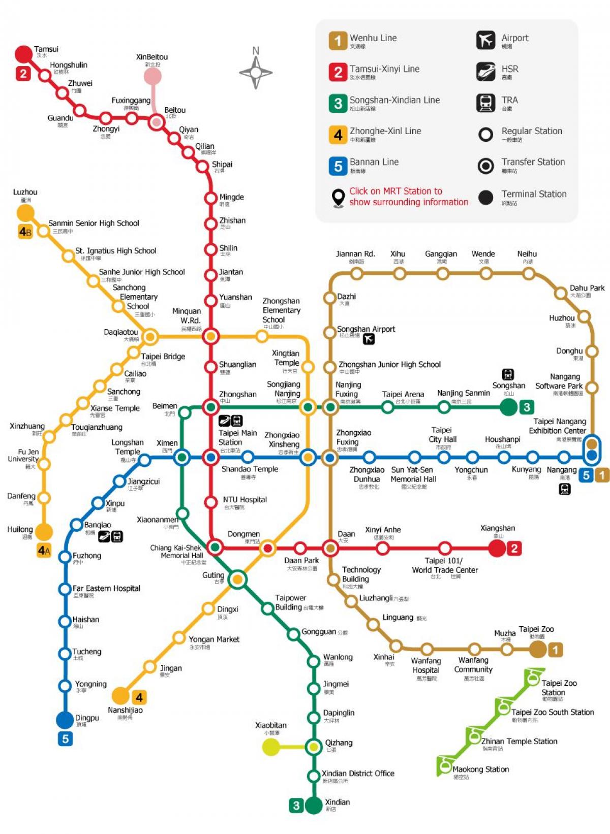 Taipei metro stacija map