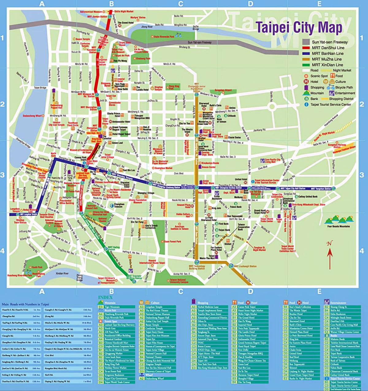 Taipei tūristu plankumi kartē