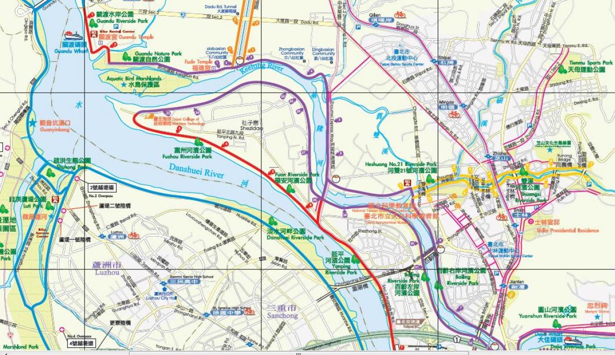 karte, Taipei velosipēdu ceļu