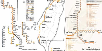 Karte, Taipei ātrgaitas dzelzceļa stacijas